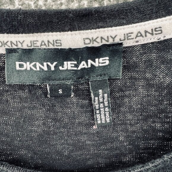 DKNY Jeans Womens Top Small Black Short Sleeve Pullover Casual Lightweight Shirt - Picture 3 of 8